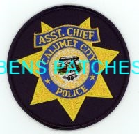 ILLINOIS,CALUMET CITY POLICE HAT PATCH ASSISTANT CHIEF 1